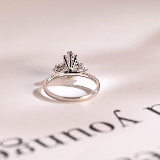 2.0 CT Pear Cluster Moissanite Engagement Ring