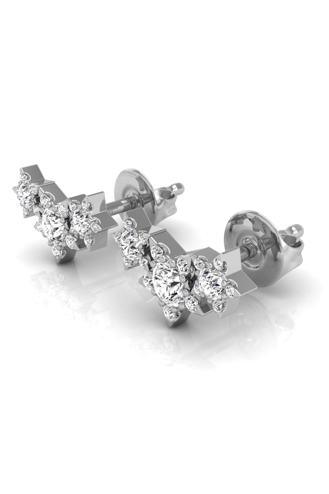 0.36 TCW Round Cut Star Stud Moissanite Earrings