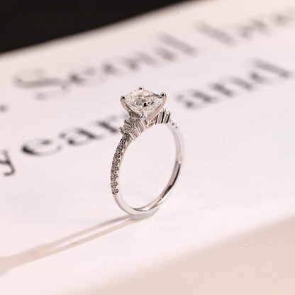 2.0 CT Oval Pave Moissanite Engagement Ring