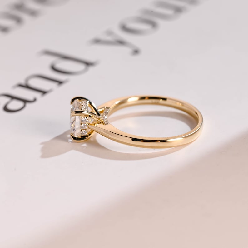 2.0 CT Round Hidden Halo Moissanite Engagement Ring