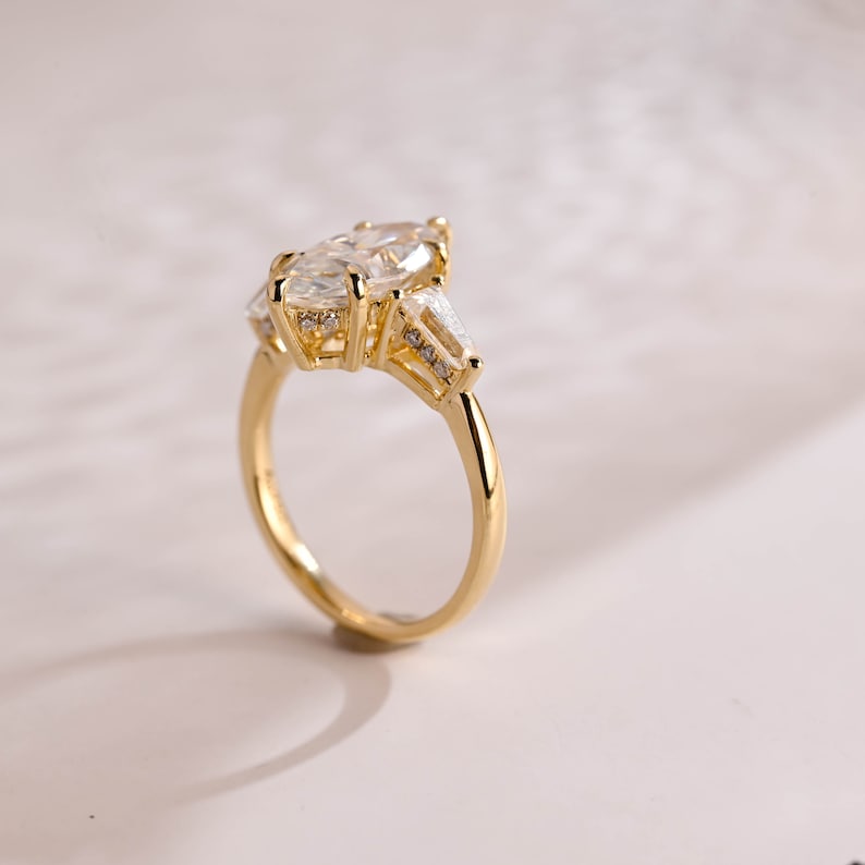 2.0 CT Marquise Three Stone Moissanite Engagement Ring