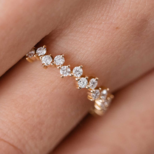 0.5 TCW Round Half Eternity Moissanite Wedding Band