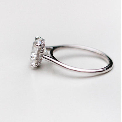 2.75 CT Round Hidden Halo & Pave Moissanite Engagement Ring