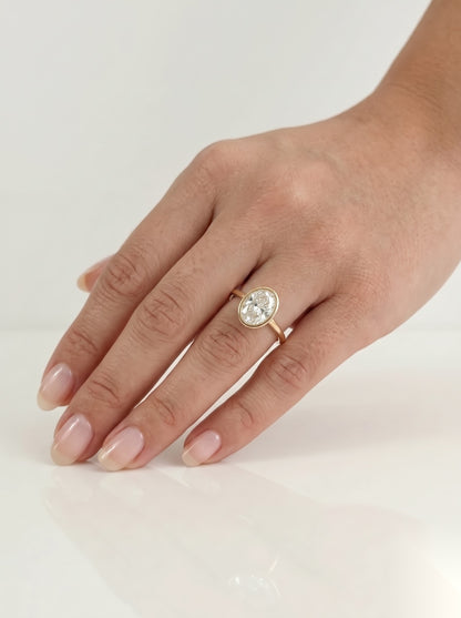 4 CT Oval Hidden Halo Moissanite Engagement Ring