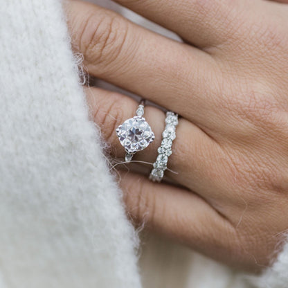 2.5 CT Round Vintage Pave Moissanite Engagement Ring