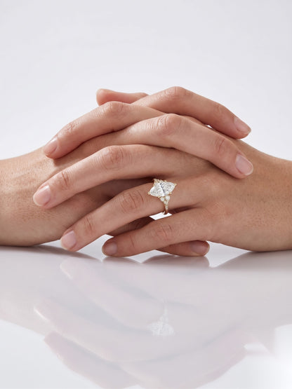 2 CT Marquise Cluster Moissanite Engagement Ring