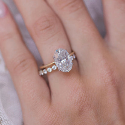 4 CT Oval Solitaire Moissanite Engagement Ring