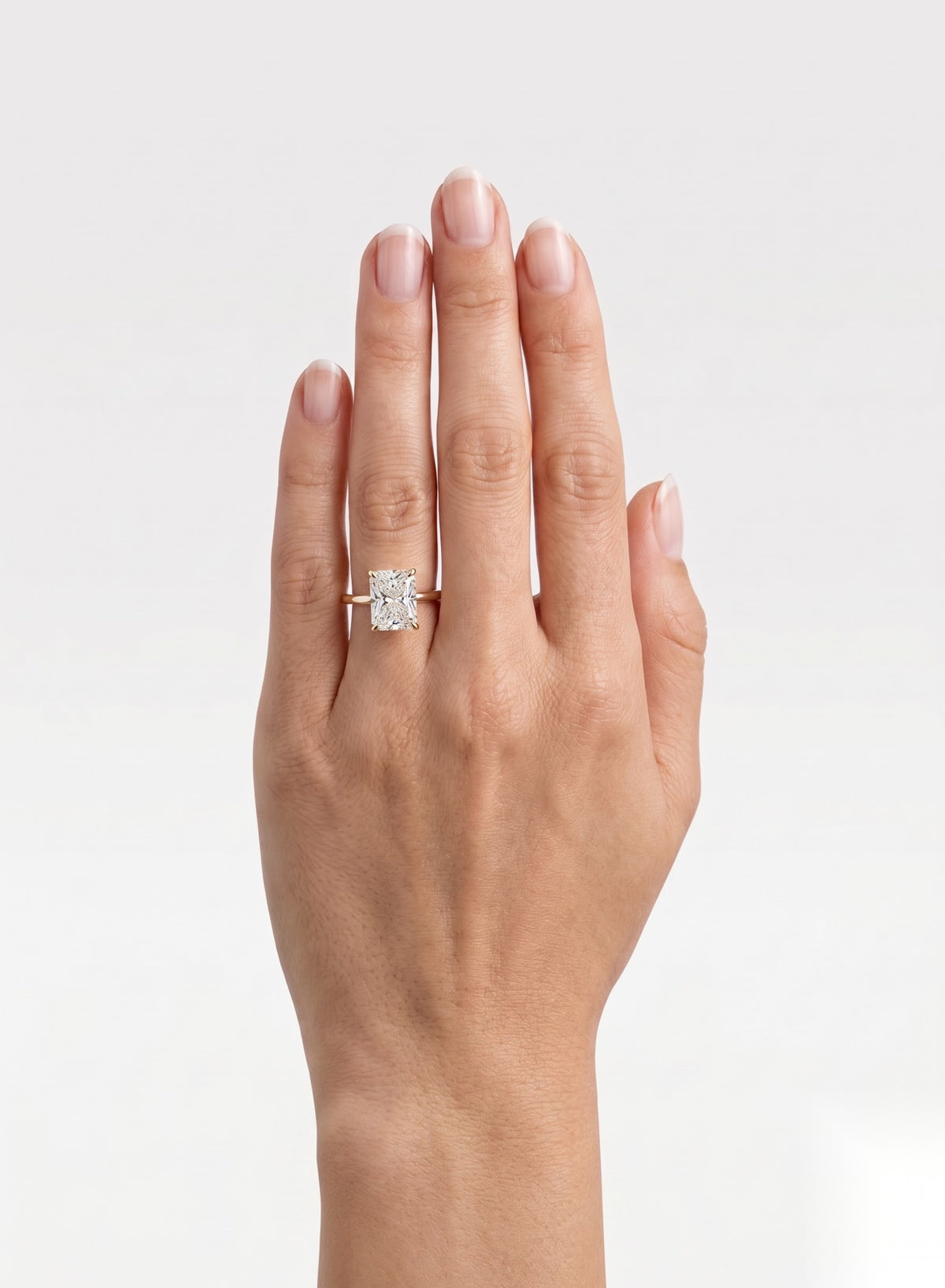 2 CT Radiant Hidden Halo Moissanite Engagement Ring