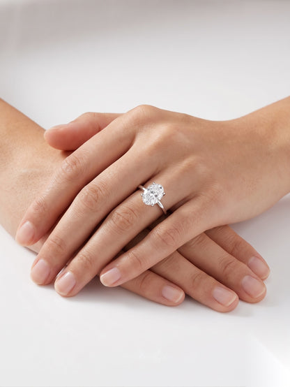 2.5 CT Oval Solitaire Moissanite Engagement Ring