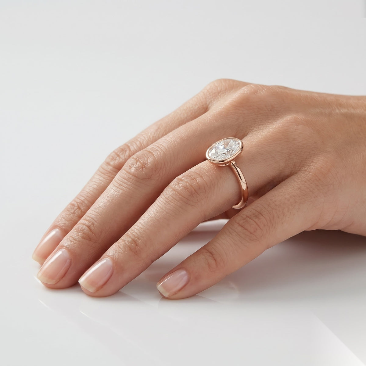 1.5 CT Oval Solitaire Moissanite Engagement Ring