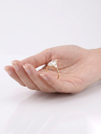 1.5 CT Marquise Five Stone Moissanite Engagement Ring