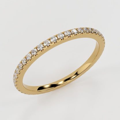 0.30 TCW Round Shaped Moissanite Wedding Band