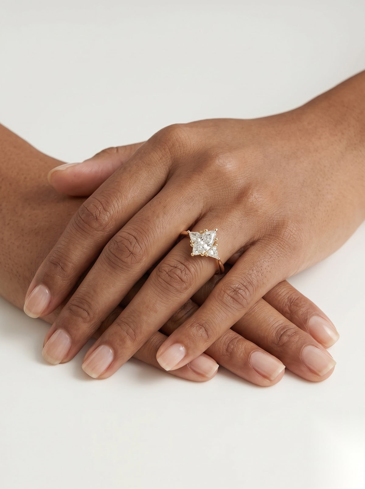 0.5 CT Marquise Three Stone Moissanite Engagement Ring