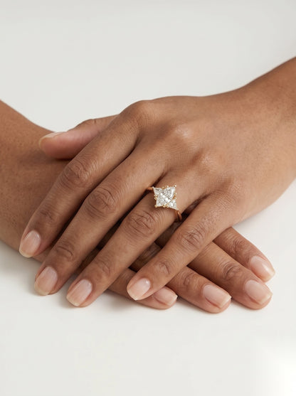 0.5 CT Marquise Three Stone Moissanite Engagement Ring