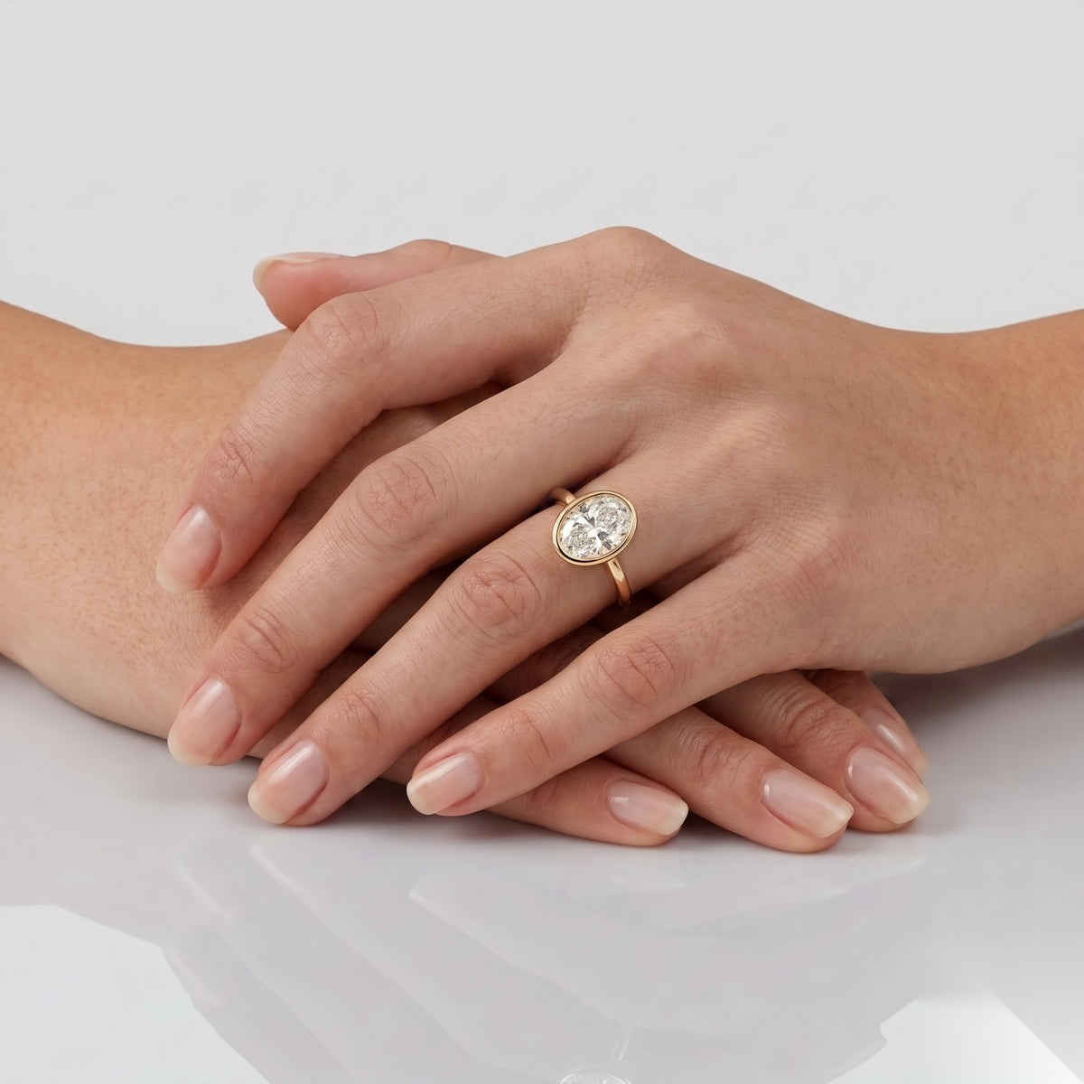 2.5 CT Oval Solitaire Moissanite Engagement Ring