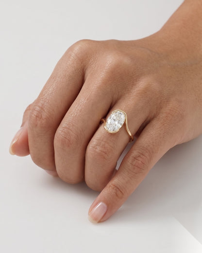 3 CT Oval Solitaire Moissanite Engagement Ring