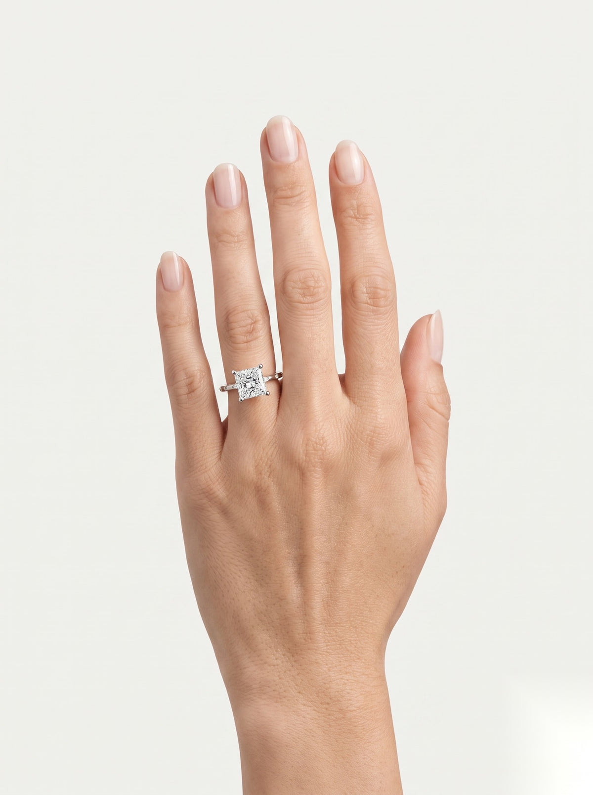 2 CT Princess Dainty Pave Moissanite Engagement Ring