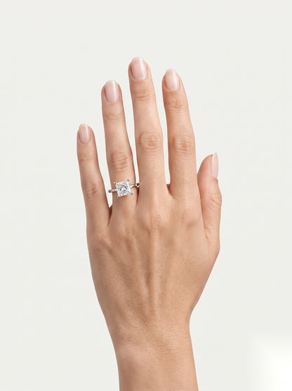 2 CT Princess Dainty Pave Moissanite Engagement Ring
