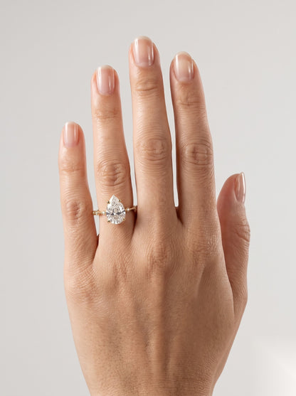 1 CT Pear Dainty Pave Moissanite Engagement Ring