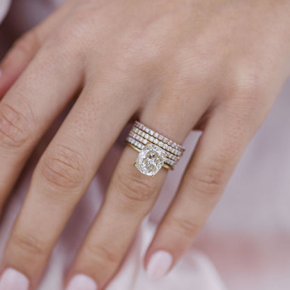 3.15 CT Elongated Cushion Solitaire Moissanite Engagement Ring