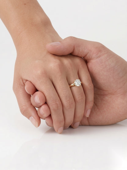 1 CT Round Solitaire Moissanite Engagement Ring