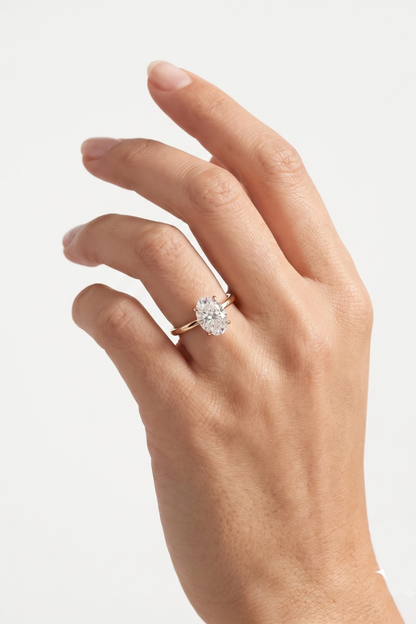 2 CT Oval Solitaire Moissanite Engagement Ring