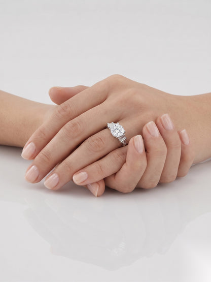 1 CT Round Dainty Pave Moissanite Engagement Ring