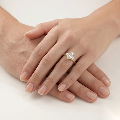 1 CT Marquise Three Stone Moissanite Engagement Ring