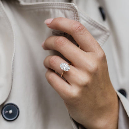 4 CT Oval Solitaire Moissanite Engagement Ring