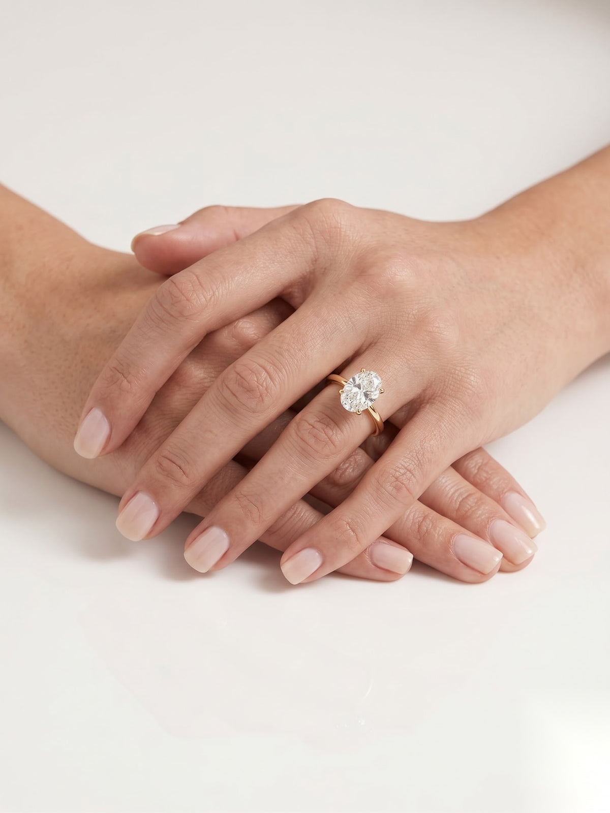 2 CT Oval Solitaire Moissanite Engagement Ring