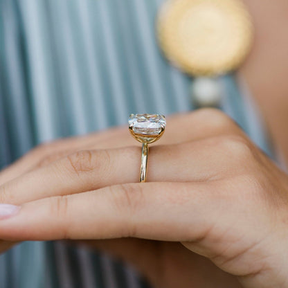 4.65 CT Elongated Cushion Solitaire Moissanite Engagement Ring