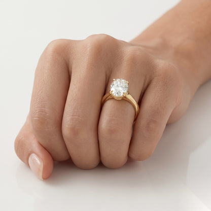 0.5 CT Oval Solitaire Moissanite Engagement Ring