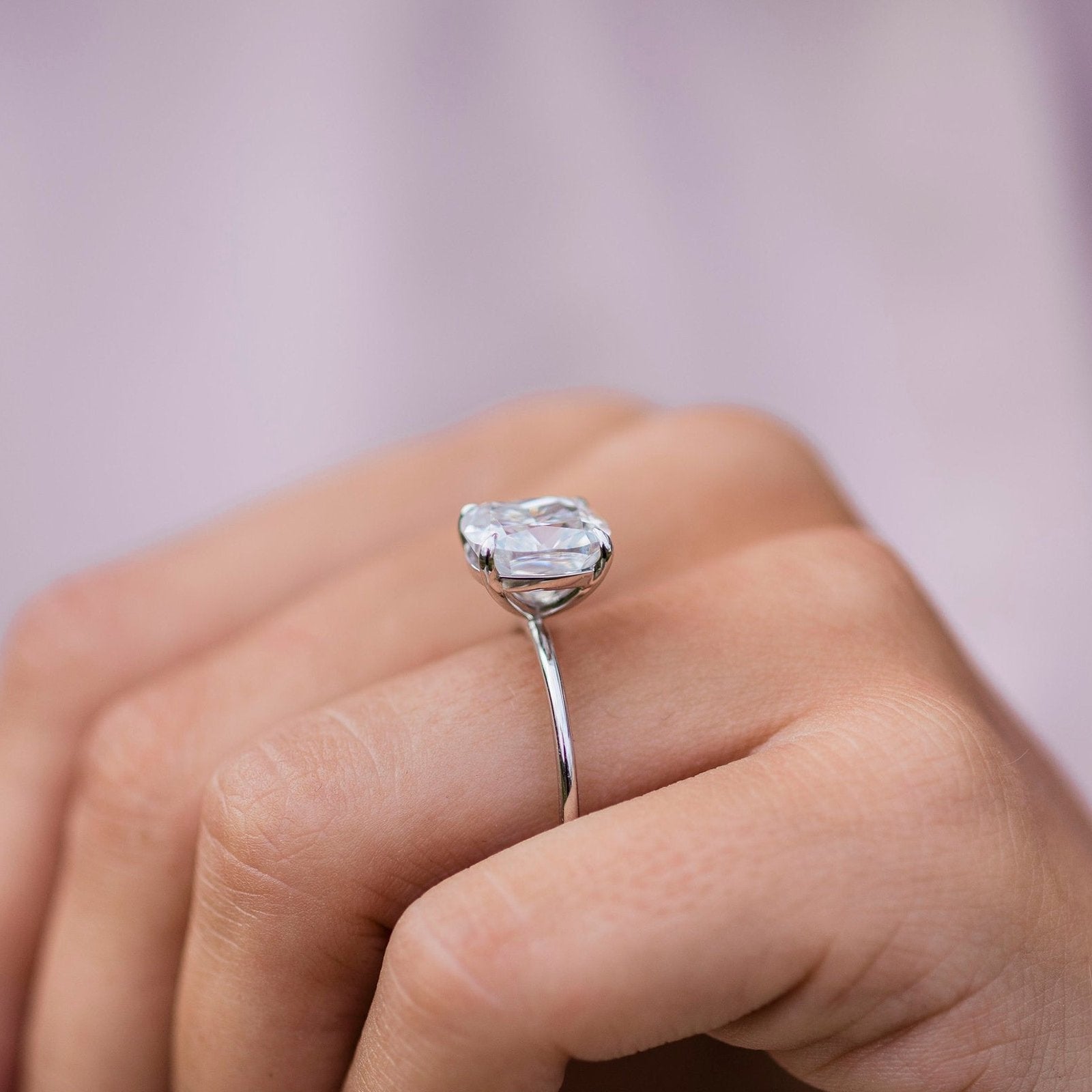 4.5 CT Cushion Solitaire Moissanite Engagement Ring