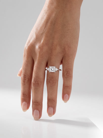 0.5 CT Princess Three Stone Moissanite Engagement Ring