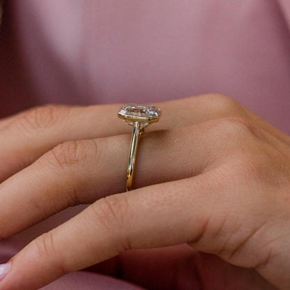 4 CT Asscher Solitaire Moissanite Engagement Ring