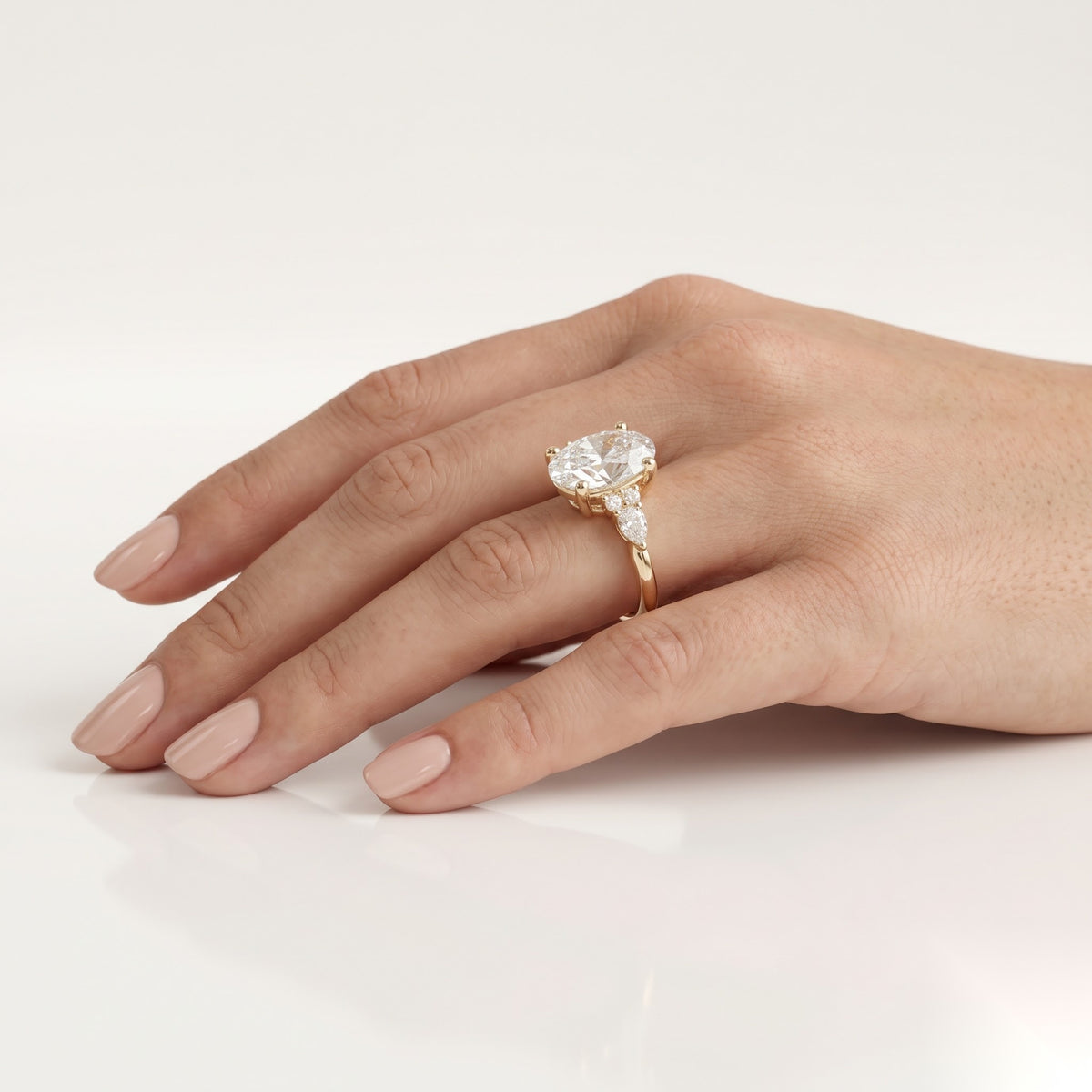3 CT Oval Cluster Moissanite Engagement Ring