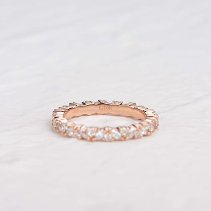 0.4 TCW Marquise & Round Cluster Moissanite Wedding Band