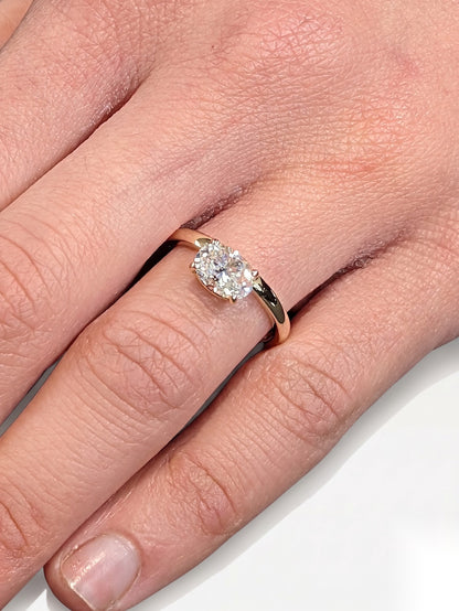 1 CT Oval Solitaire Moissanite Engagement Ring