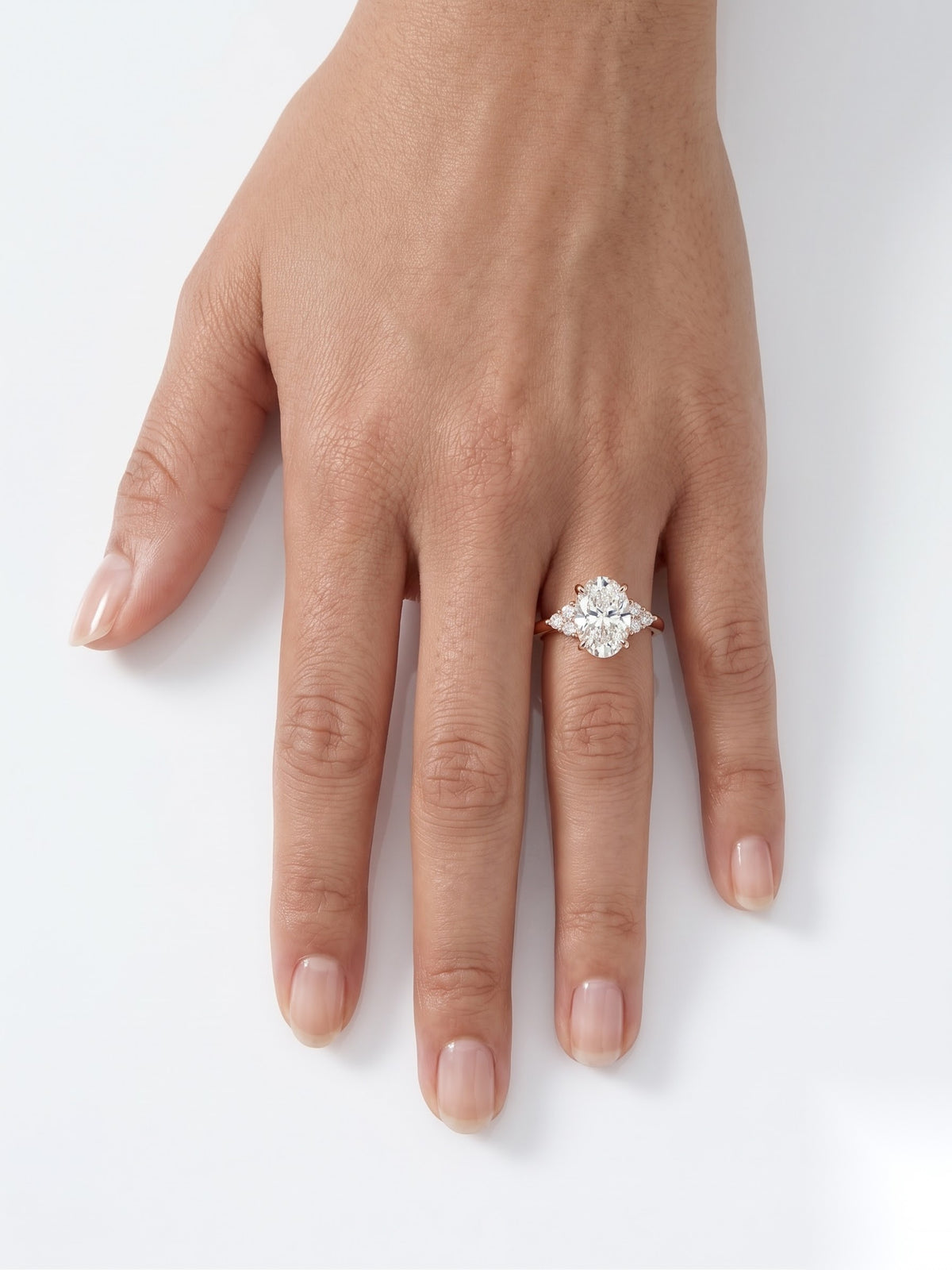1.5 CT Oval Cluster Moissanite Engagement Ring