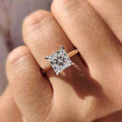 2.5 CT Princess Solitaire Moissanite Engagement Ring