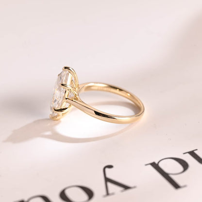 2.0 CT Marquise Solitaire Moissanite Engagement Ring