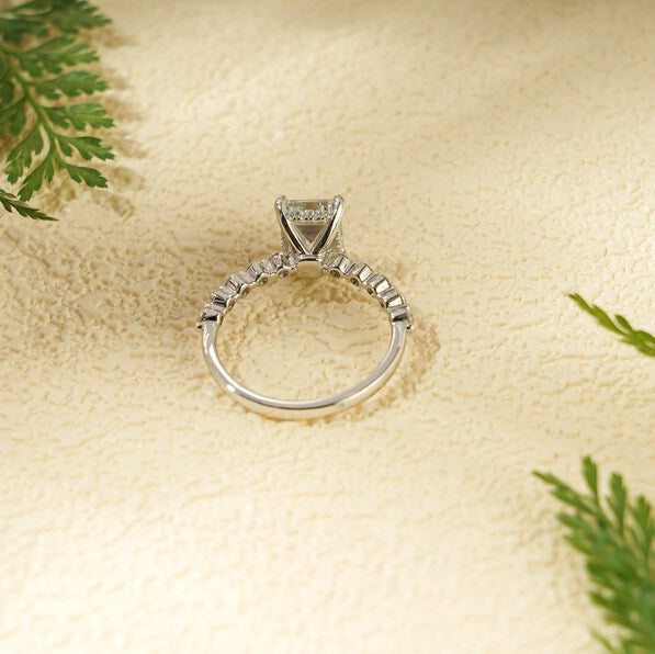 2.0 CT Emerald Pave Moissanite Engagement Ring