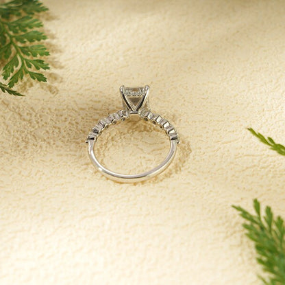 2.0 CT Emerald Pave Moissanite Engagement Ring
