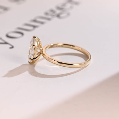 2.0 CT Marquise Solitaire Moissanite Engagement Ring