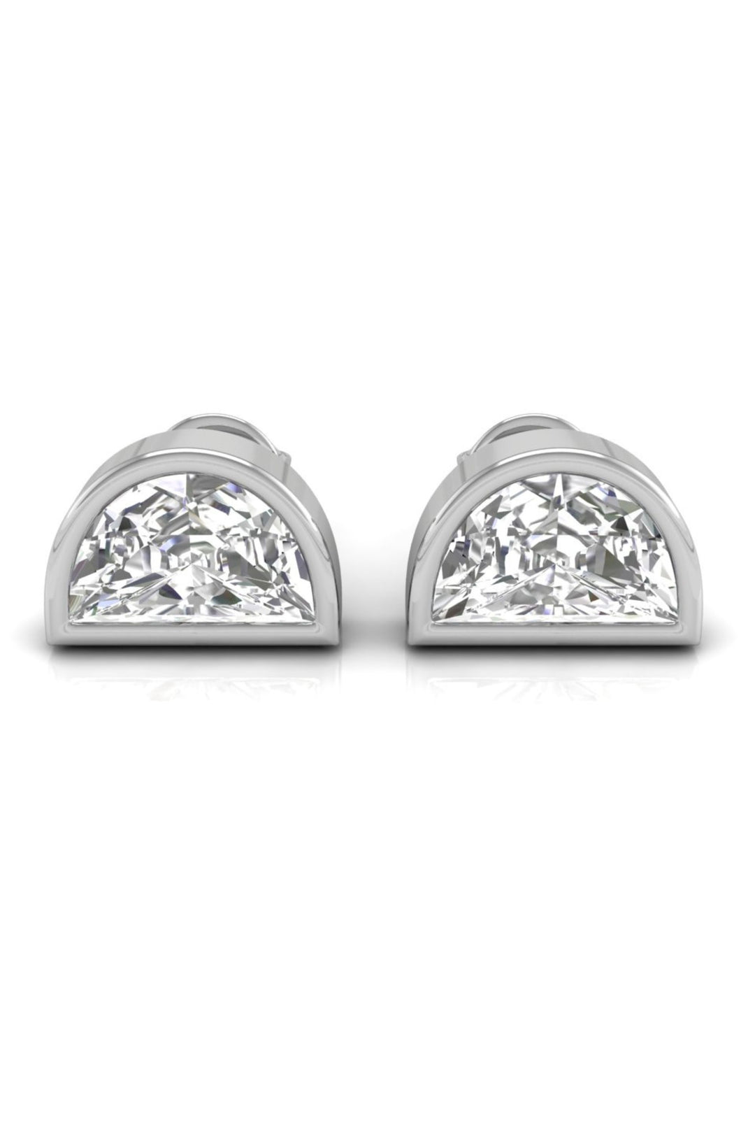 1.2 CT Half Moon Cut Stud Moissanite Earrings