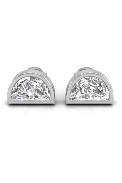1.2 CT Half Moon Cut Stud Moissanite Earrings
