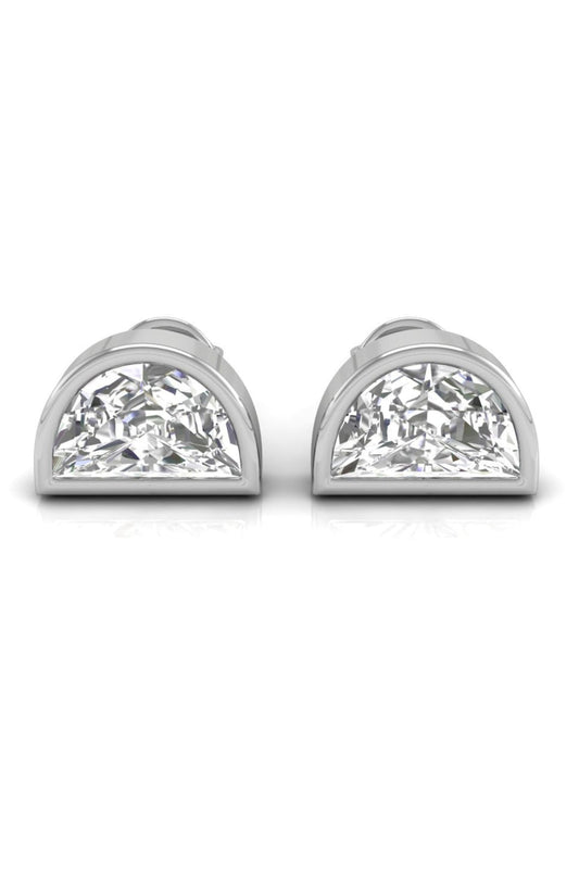 1.2 CT Half Moon Cut Stud Moissanite Earrings
