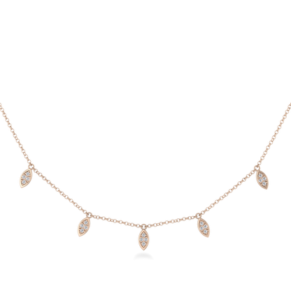 0.10 CT Round Shaped Moissanite Necklace In Multi Stone Design