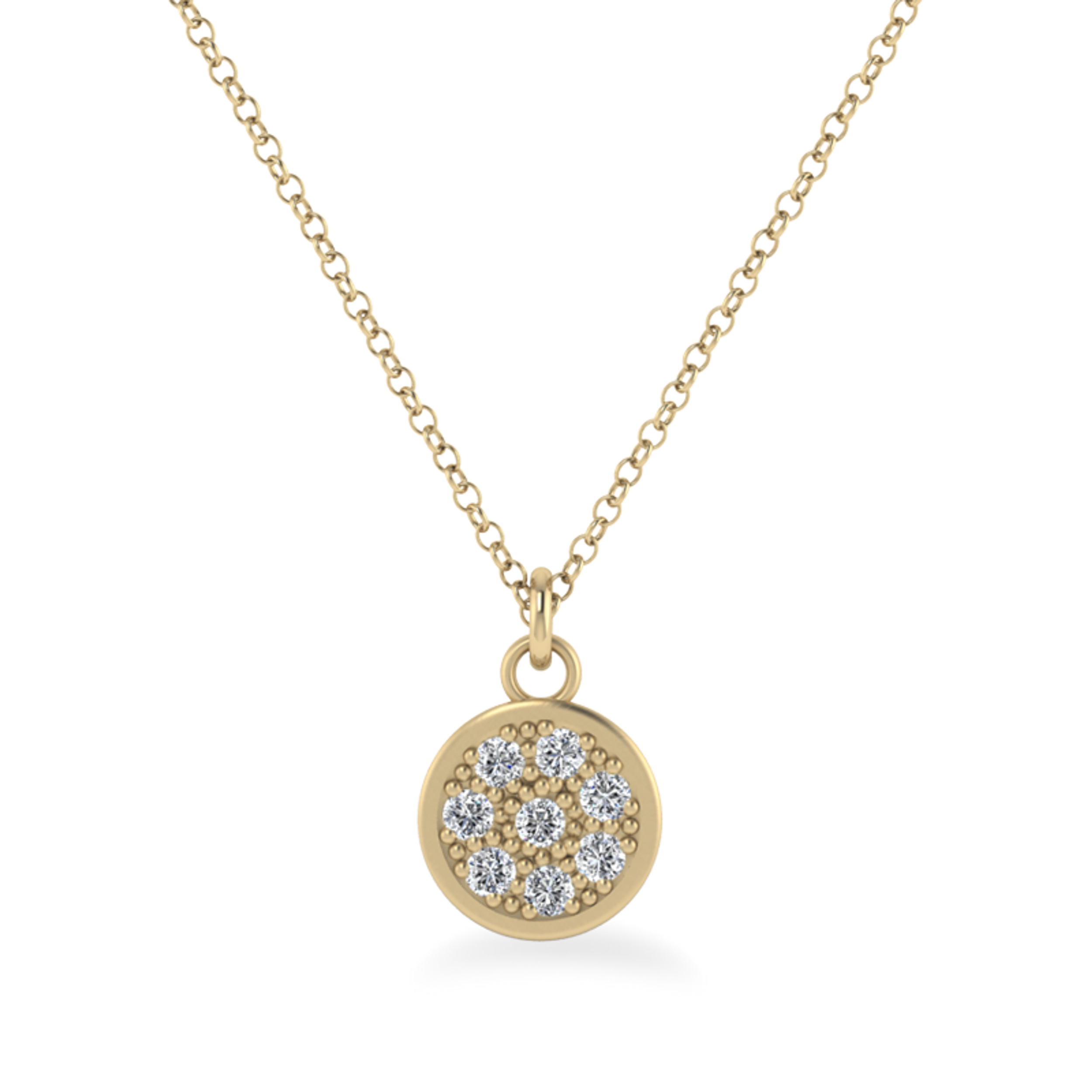 0.8 CT Round Shaped Moissanite Necklace In Multi Stone Design