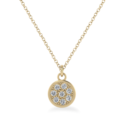 0.8 CT Round Shaped Moissanite Necklace In Multi Stone Design